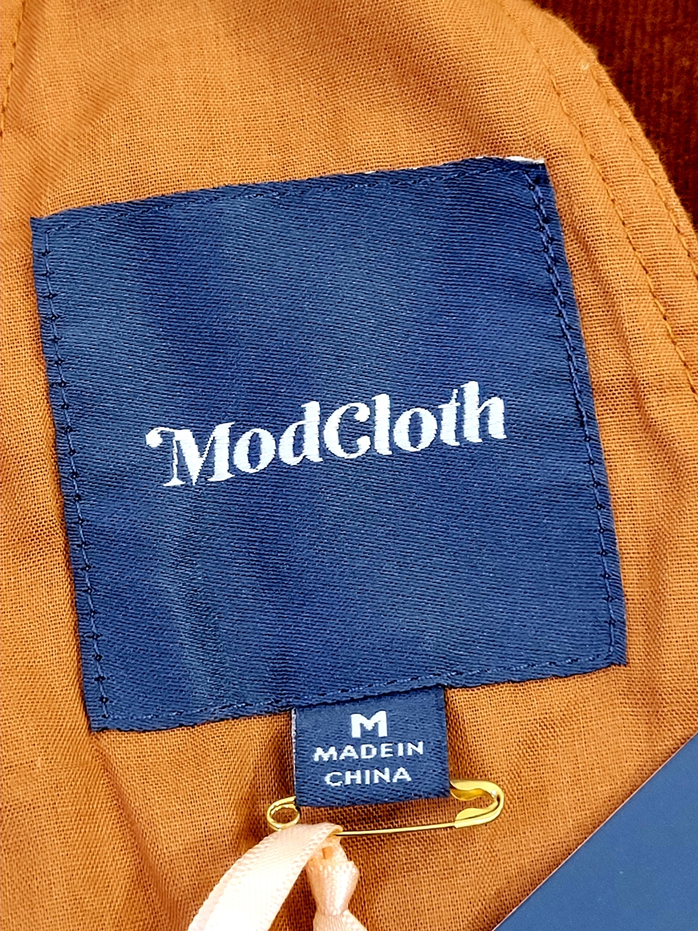 NWT MODCLOTH Fall Potluck Cognac Corduroy Bib Overalls Straight Leg Medium New - Picture 6 of 11